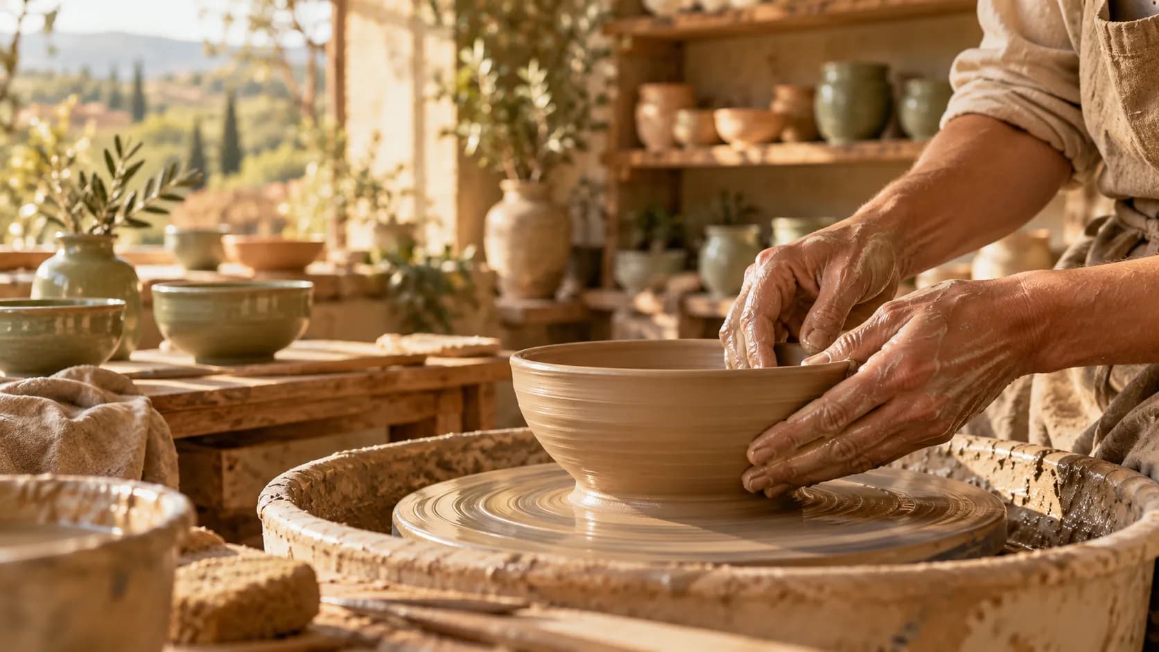 Atelier céramique au tour