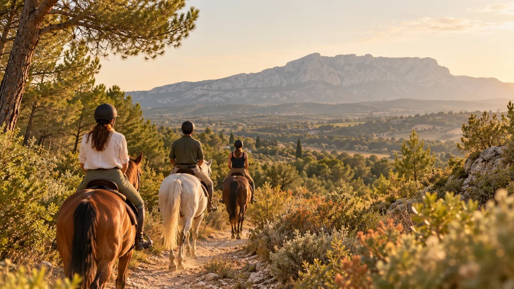 Balade à cheval face à la Sainte-Victoire